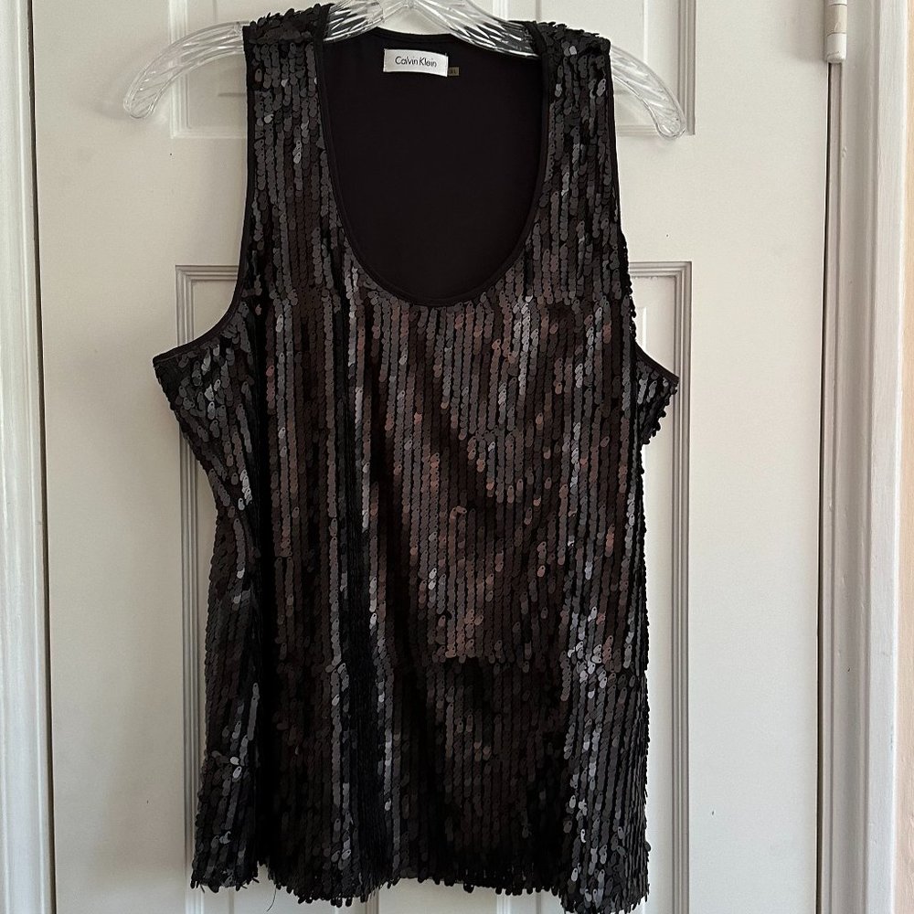 Black Sequined Calvin Klein tank